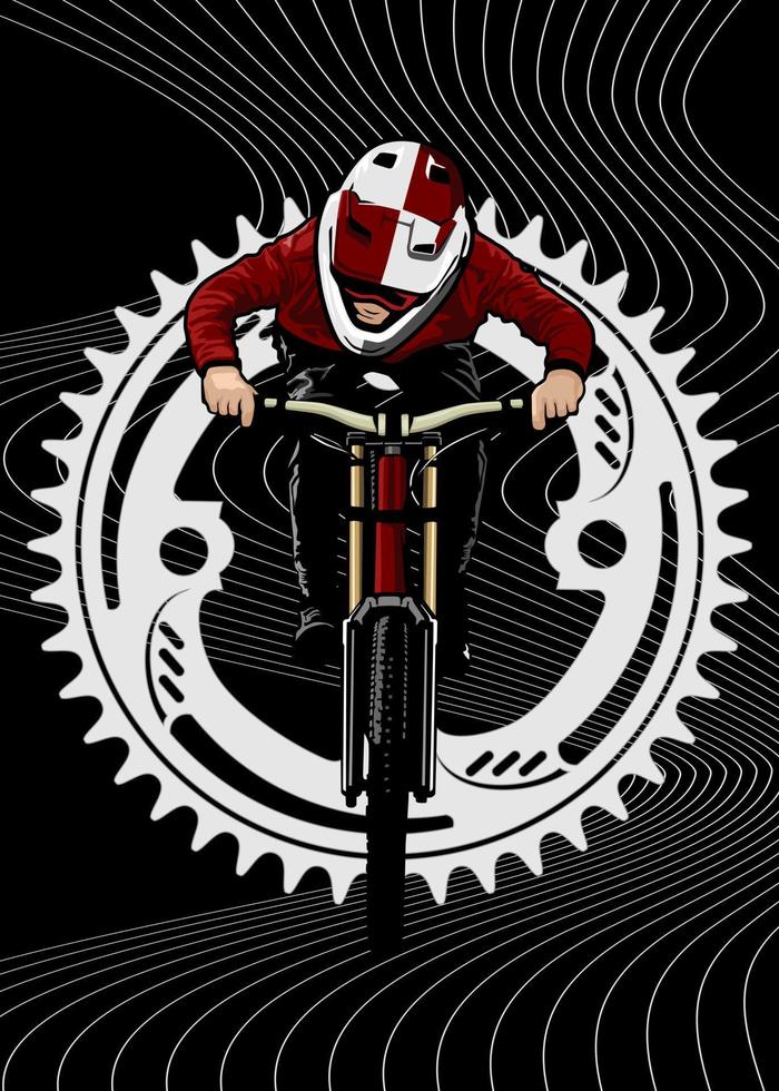 montaña bicicleta diseño logo símbolo vector