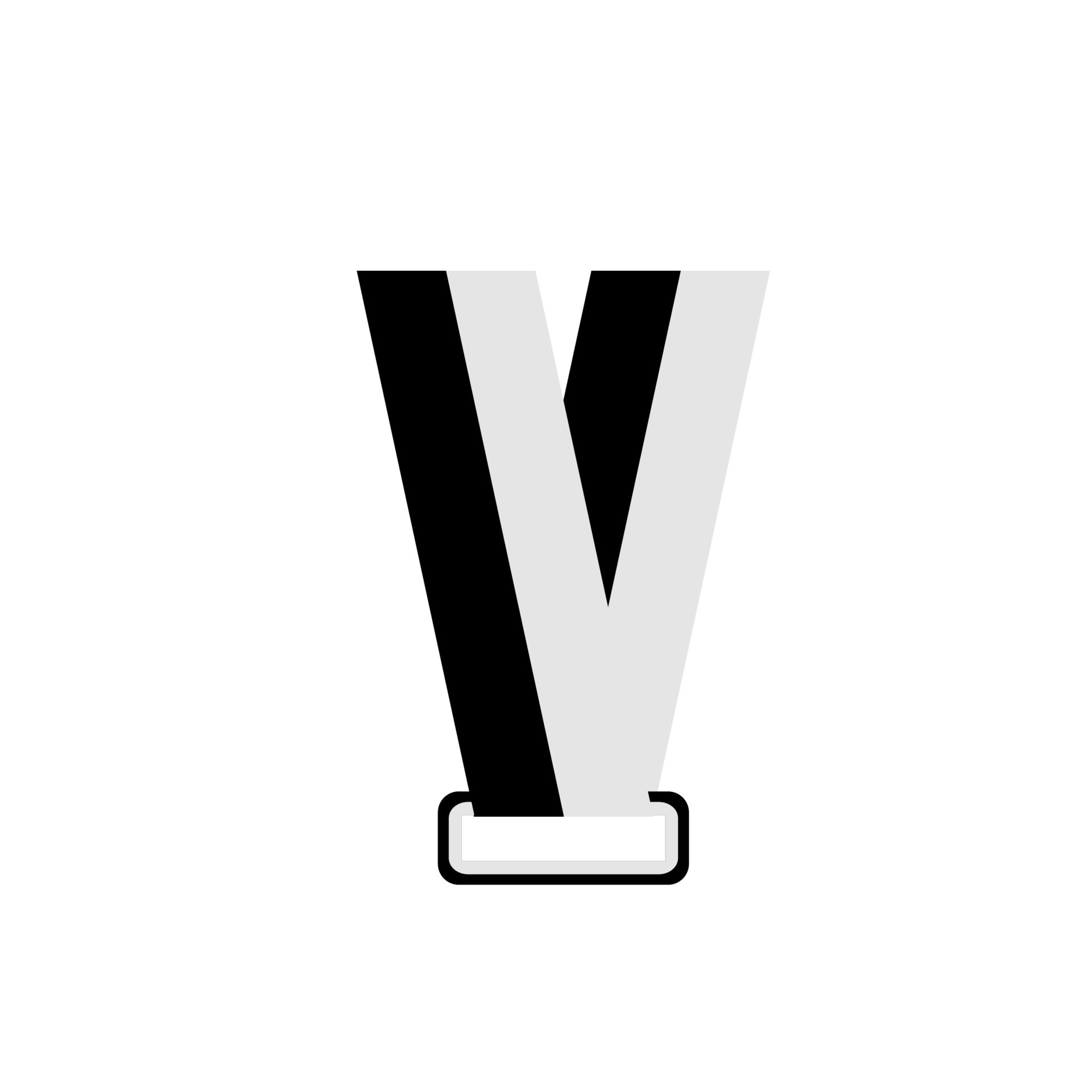 V letter logo in black and white. Vector template for your design