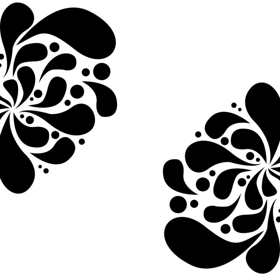 Abstract black and white floral pattern. Vector illustration for your design.