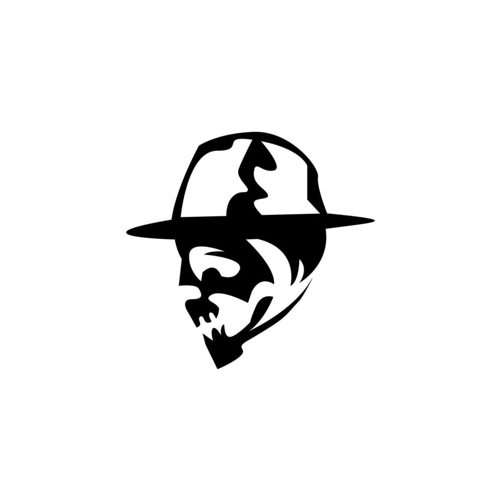 Skull in the hat. Skull in the hat. Vector illustration