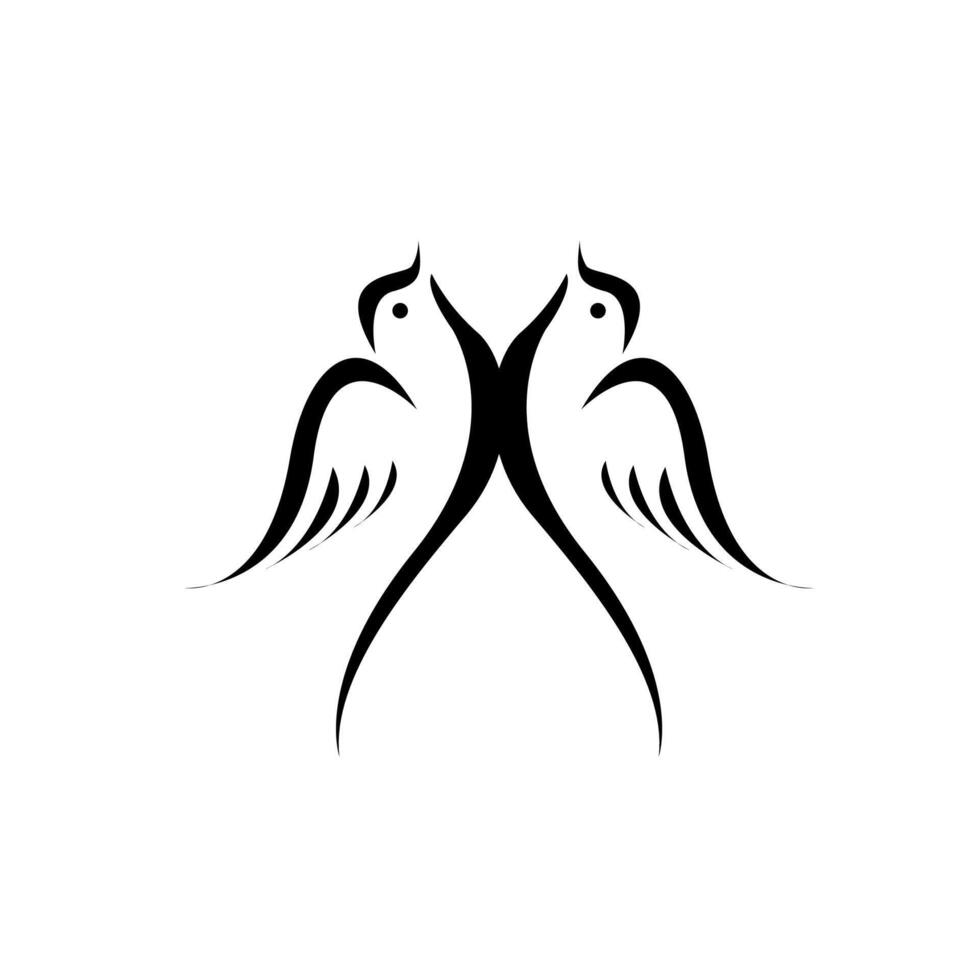 Pair of swallows logo design vector template. Bird symbol.