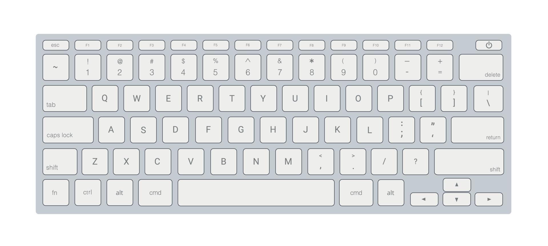 Realistic white computer keyboard isolated. Modern computer keyboard. vector