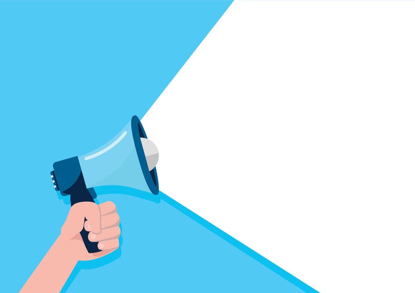 Megaphone with free space for text content. Announce for marketing, promotion, speaking, and commercial ads. vector