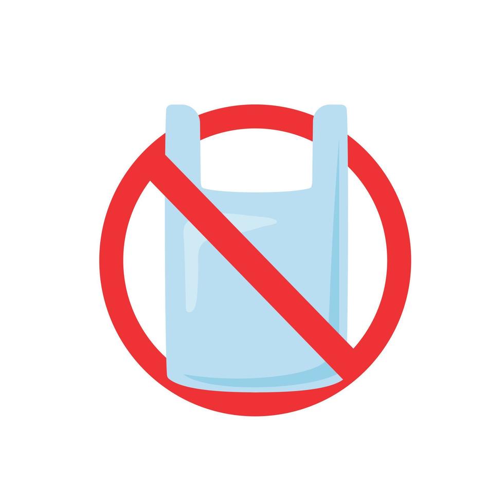 No plastic bags sign isolated. Pollution problem concept. vector