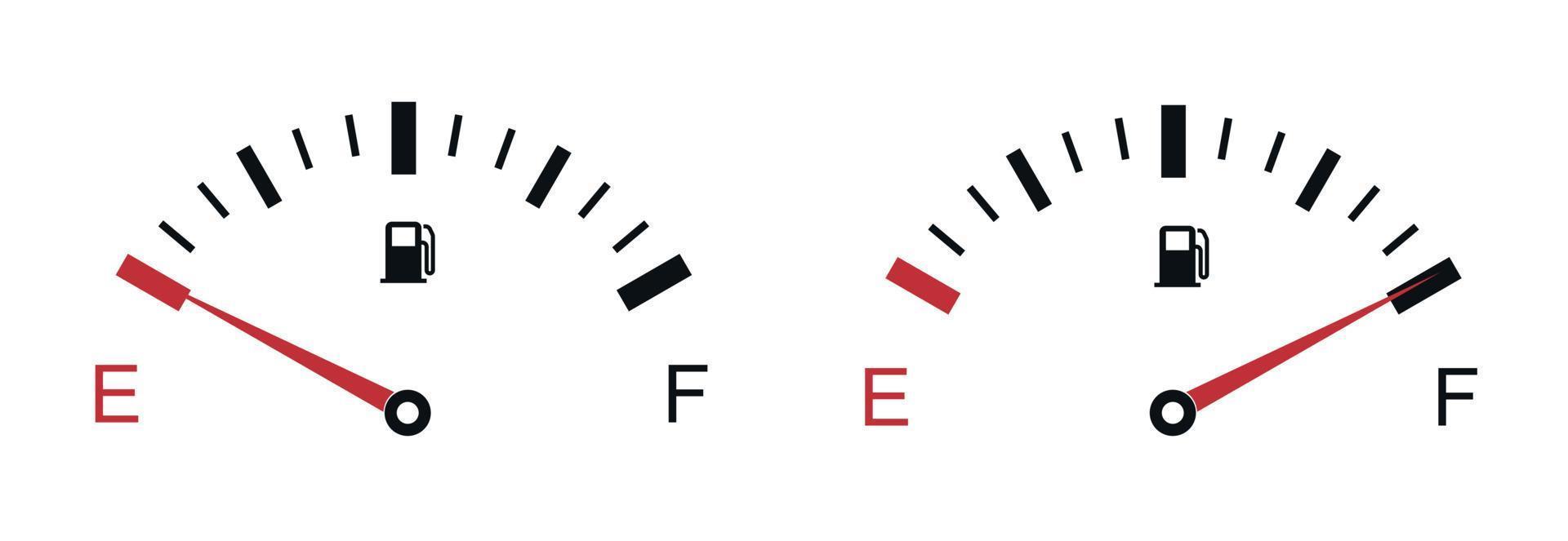 Fuel indicator meter isolated on white background. Fuel gauge. The concept of a fuel indicator, gas meter. vector