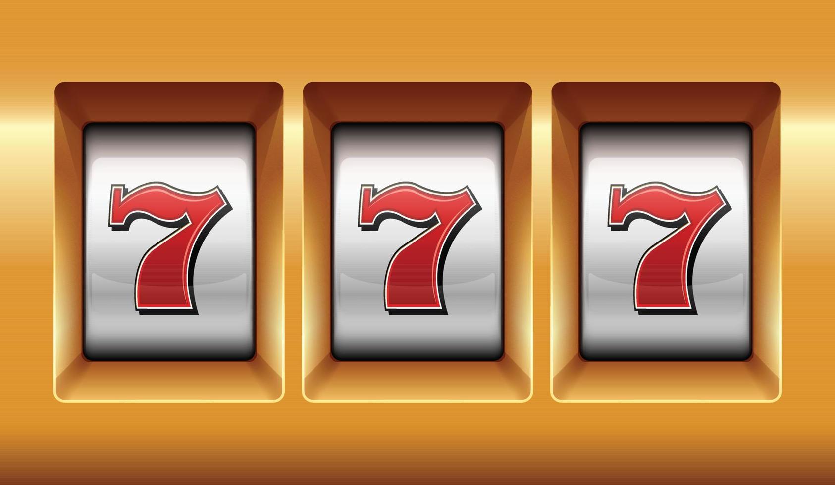 Slots 777 casino jackpot modern light gold. Big win slots 777 banner casino close up. vector