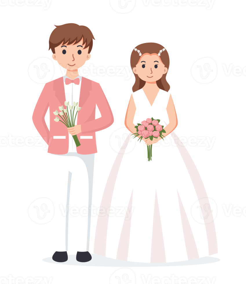 novia y novio. Pareja Boda ilustración png