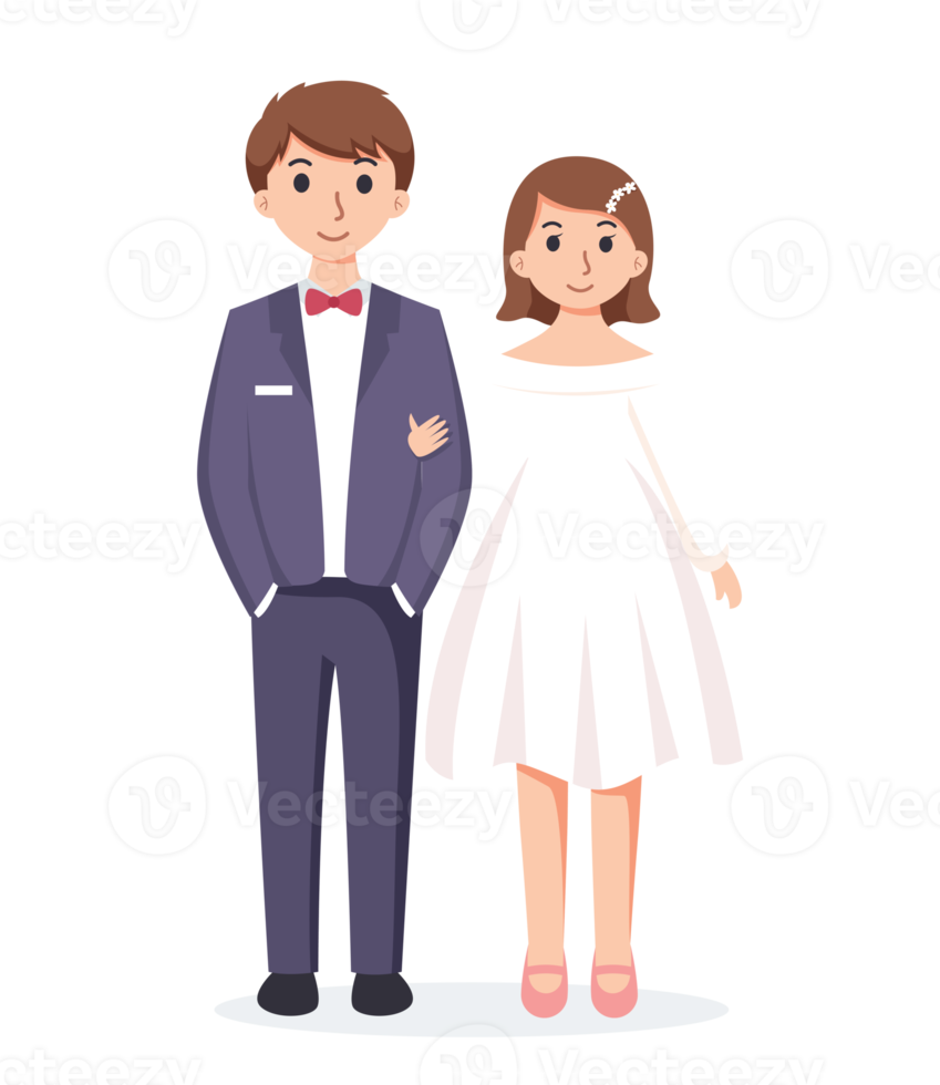 Bride and Groom. Couple wedding illustration png