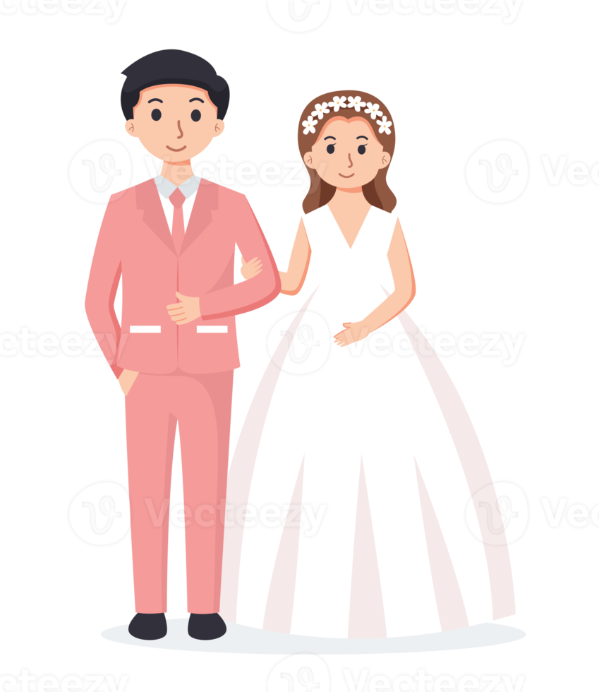 Bride and Groom. Couple wedding illustration png