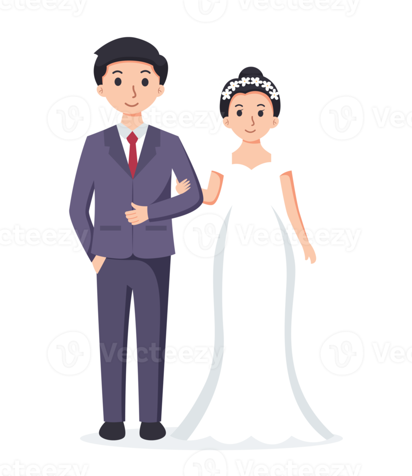 sposa e sposo. coppia nozze illustrazione png