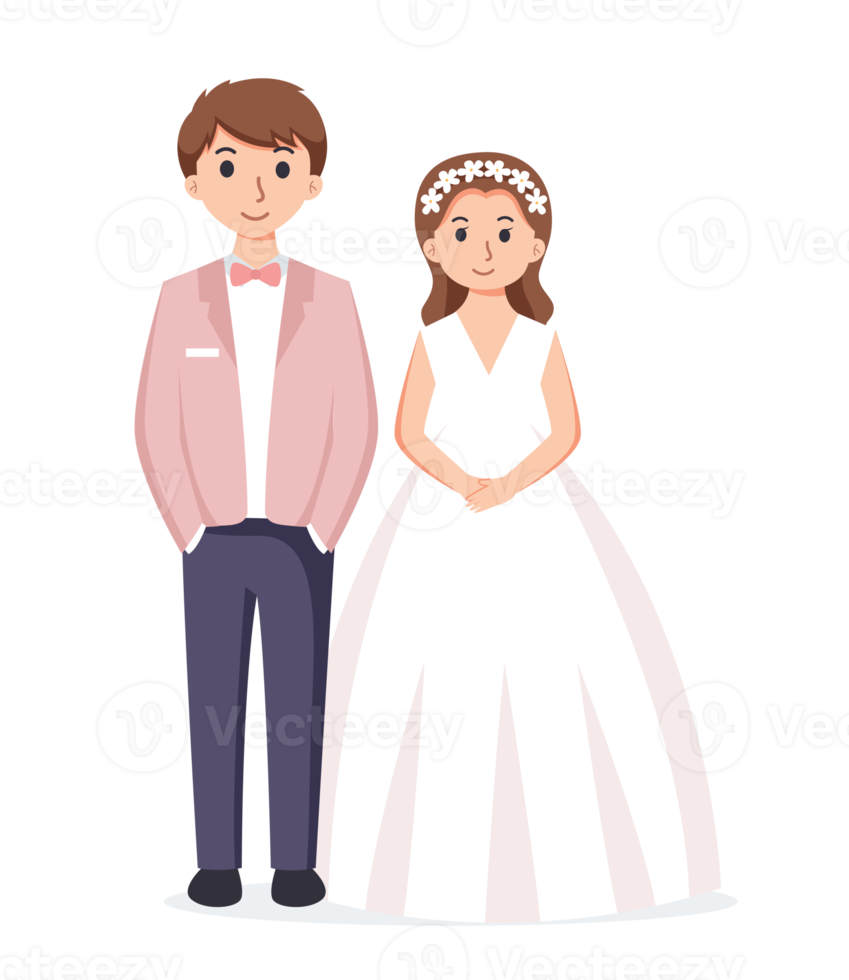 Bride and Groom. Couple wedding illustration png