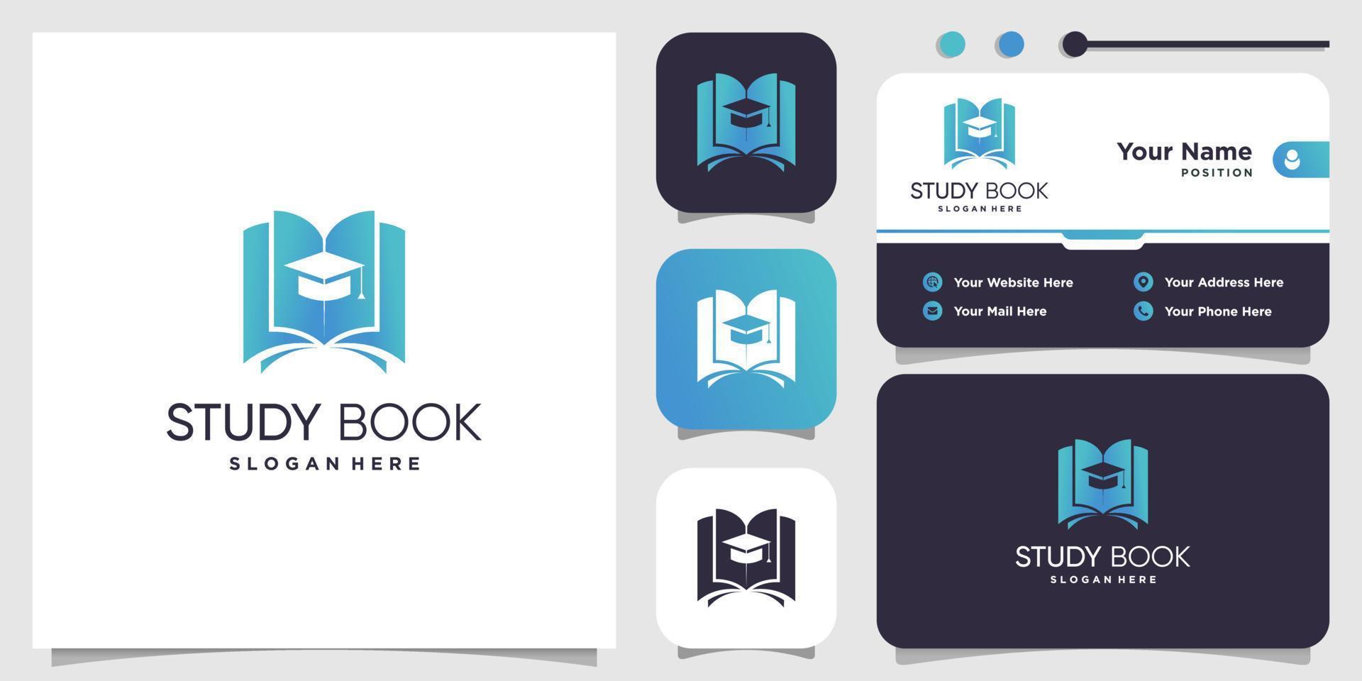 Smart book logo design with unique tech concept vector