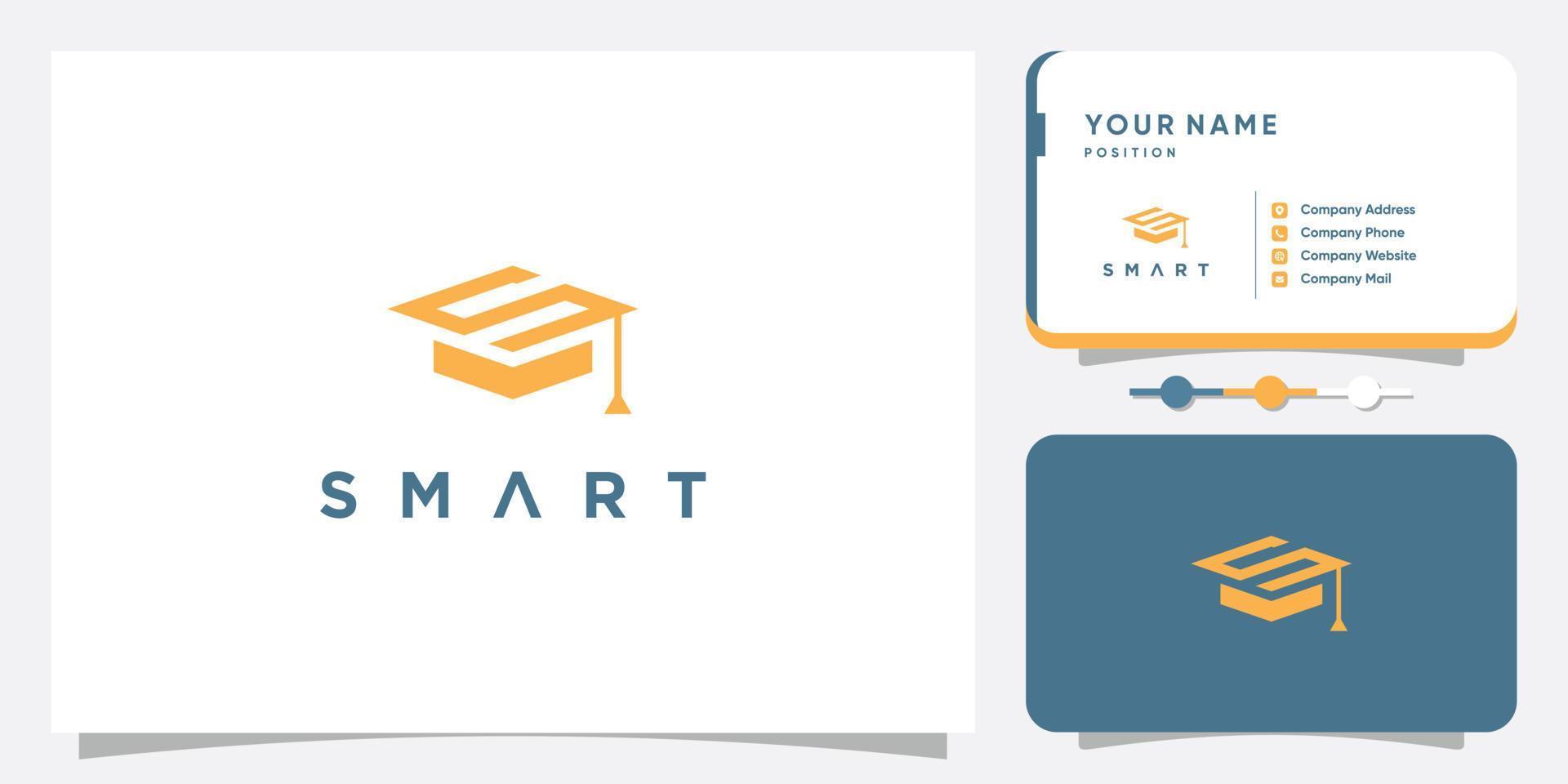 Smart study logo design with unique letter S concept vector