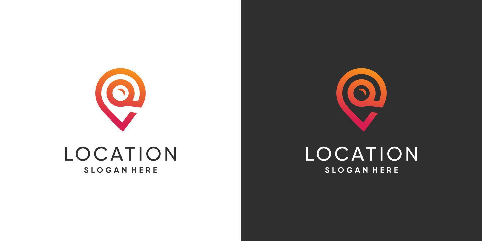 alfiler ubicación logo diseño con creativo moderno idea vector