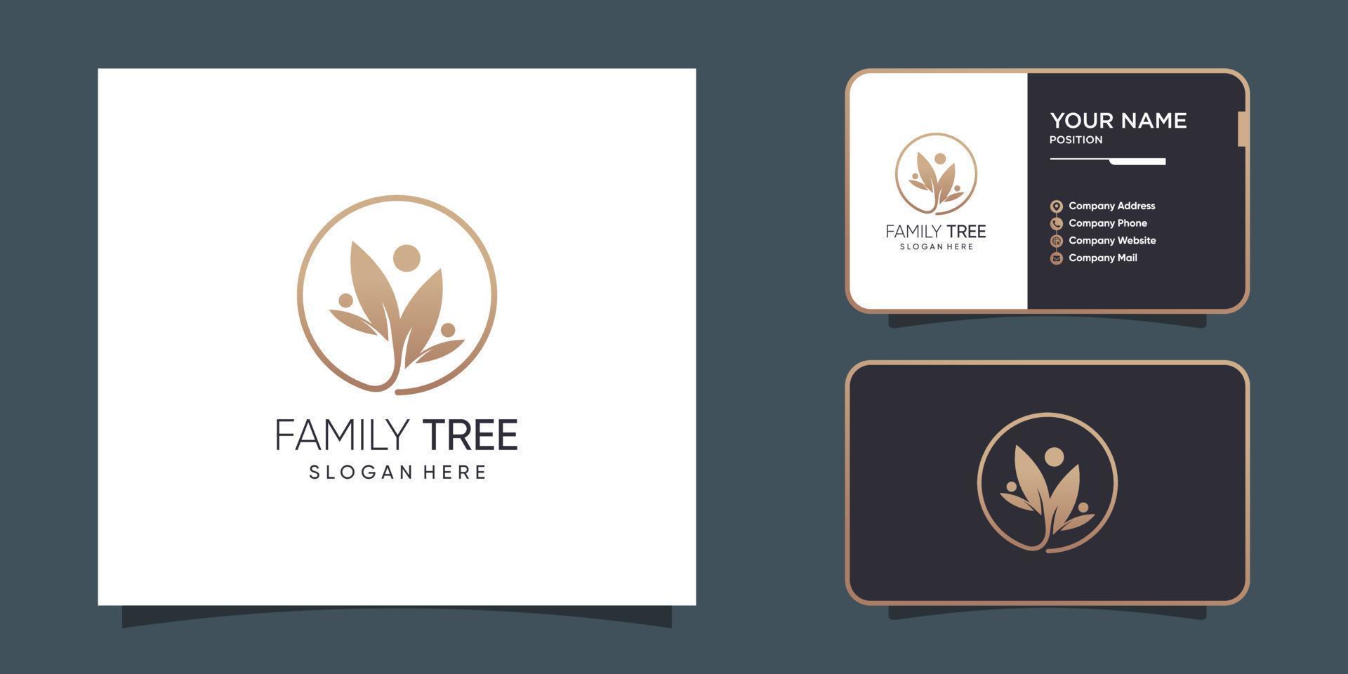 familia árbol logo diseño con moderno resumen concepto idea vector