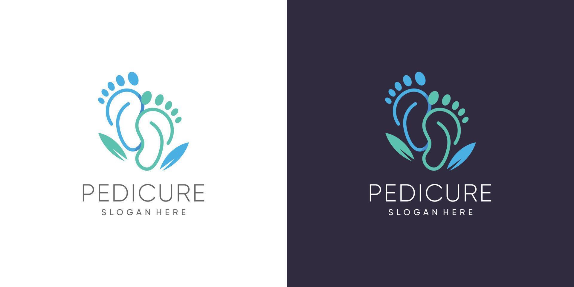 Pedicure logo design with creative abstract concept idea vector