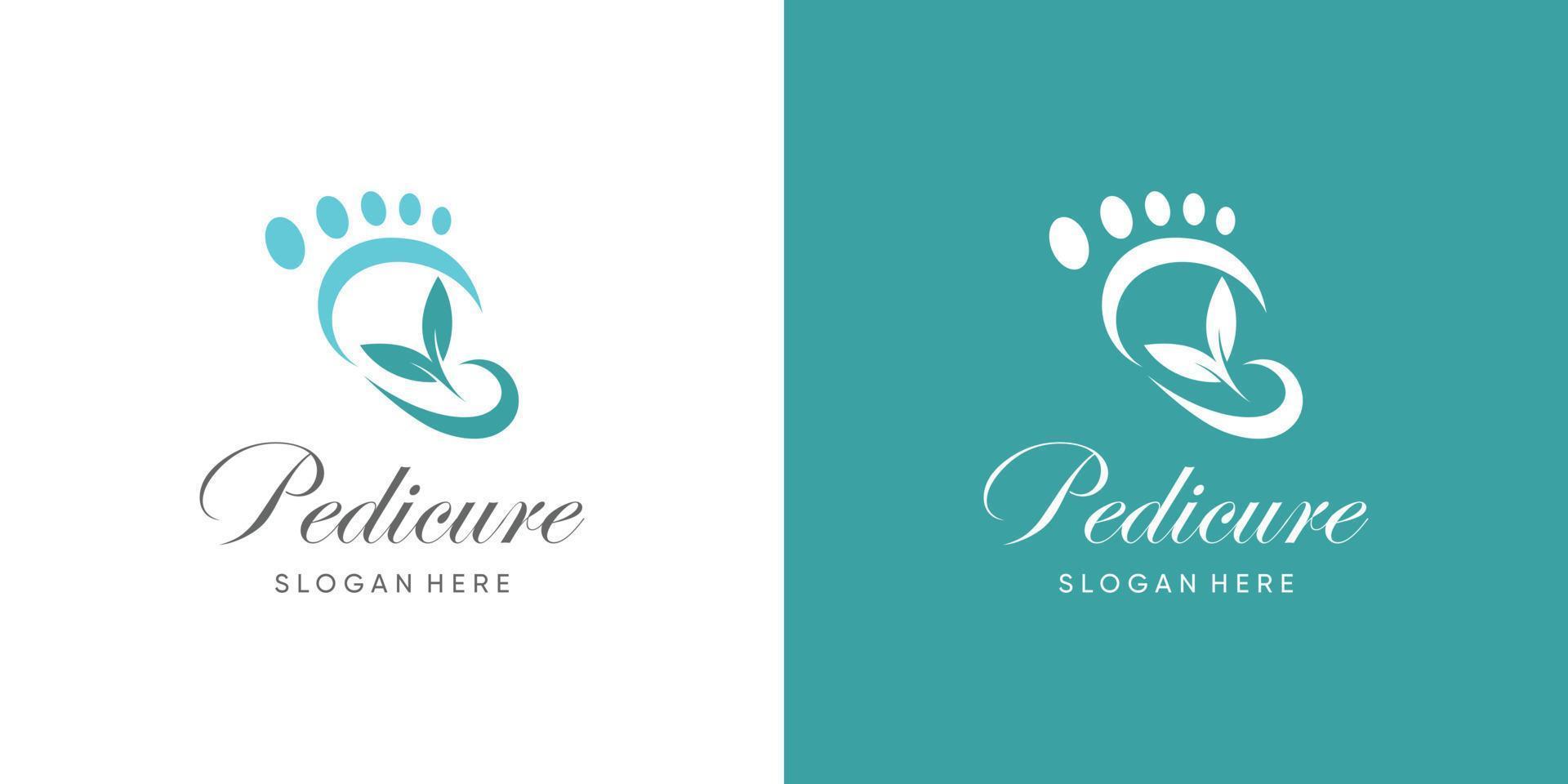 pedicure logo diseño con creativo resumen concepto idea vector