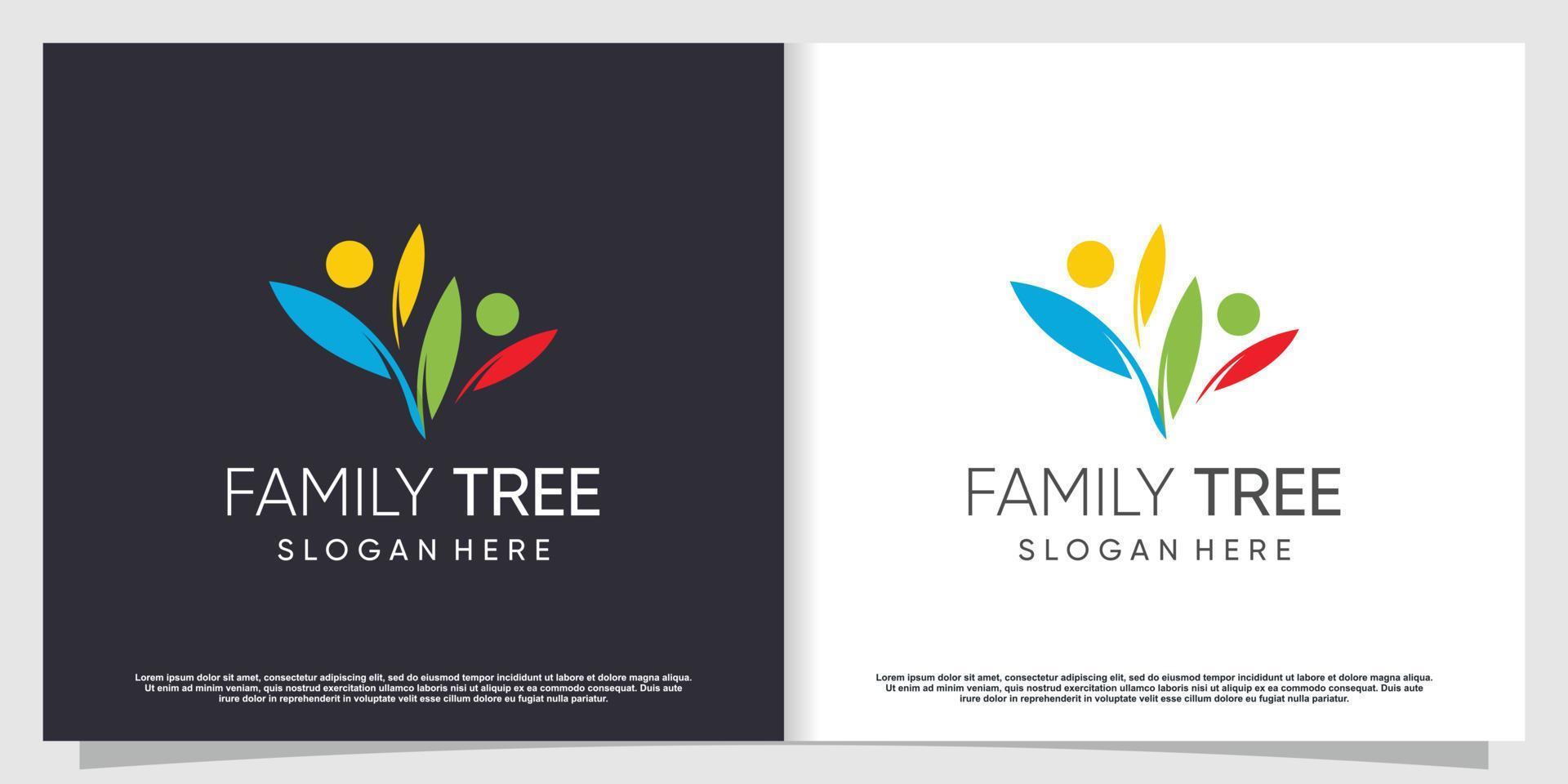 familia árbol logo diseño con moderno resumen concepto idea vector