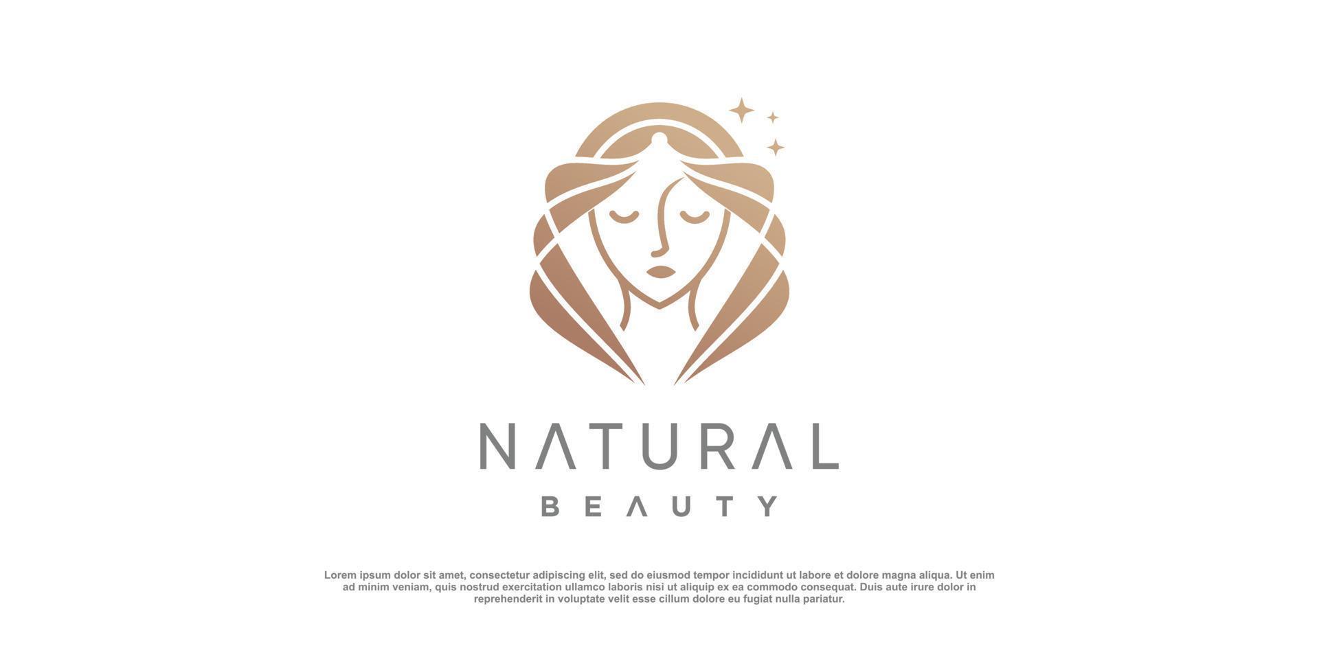 mujer belleza logo diseño con moderno único concepto vector