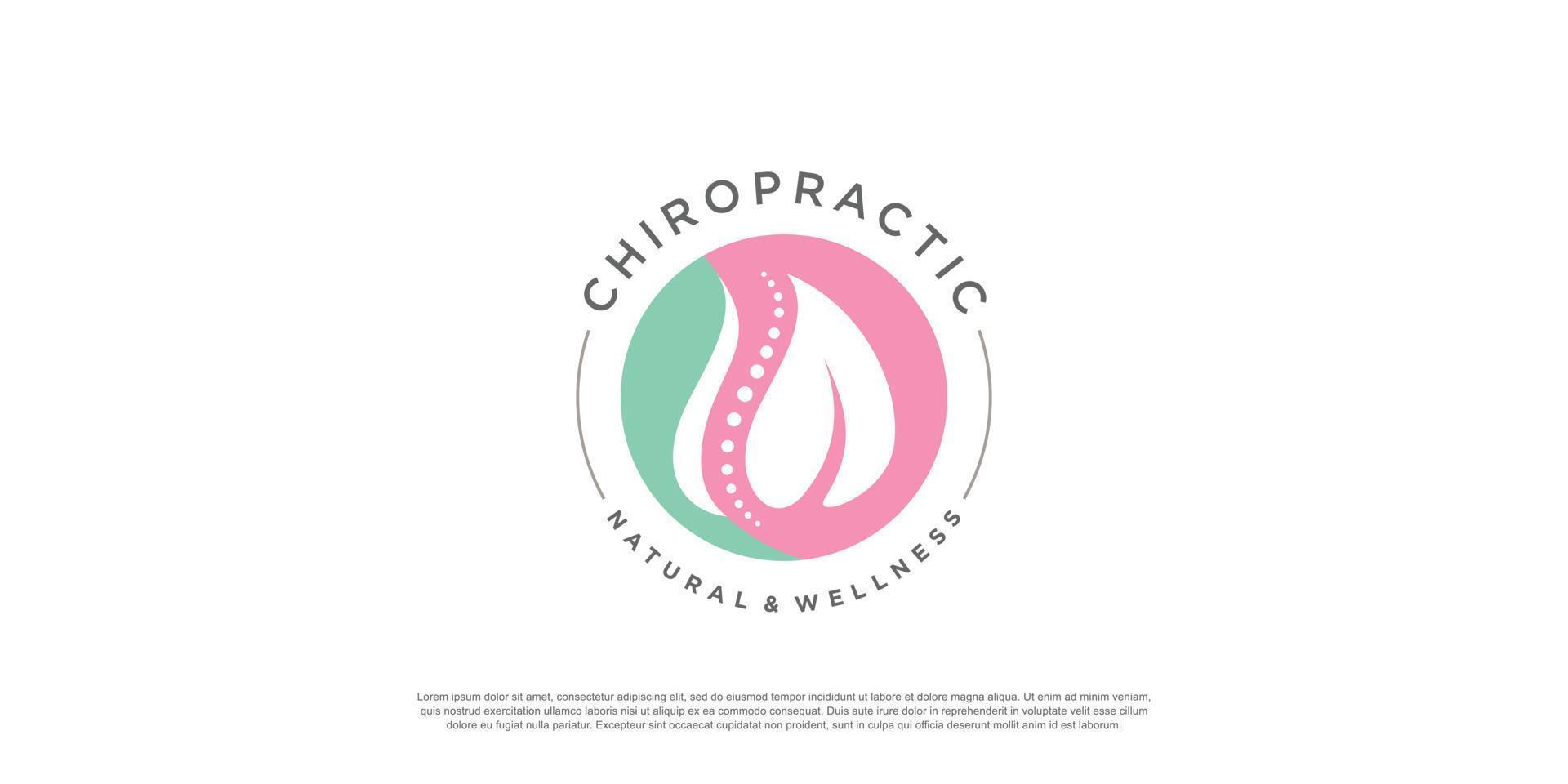 Chiropractic logo design with creative style idea vector