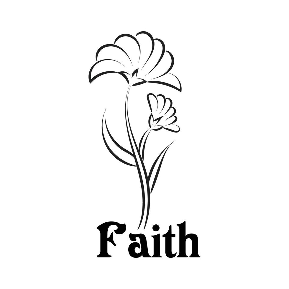 Biblical Phrase with Floral Design. Christian typography for print or use as poster, card, flyer or T shirt vector