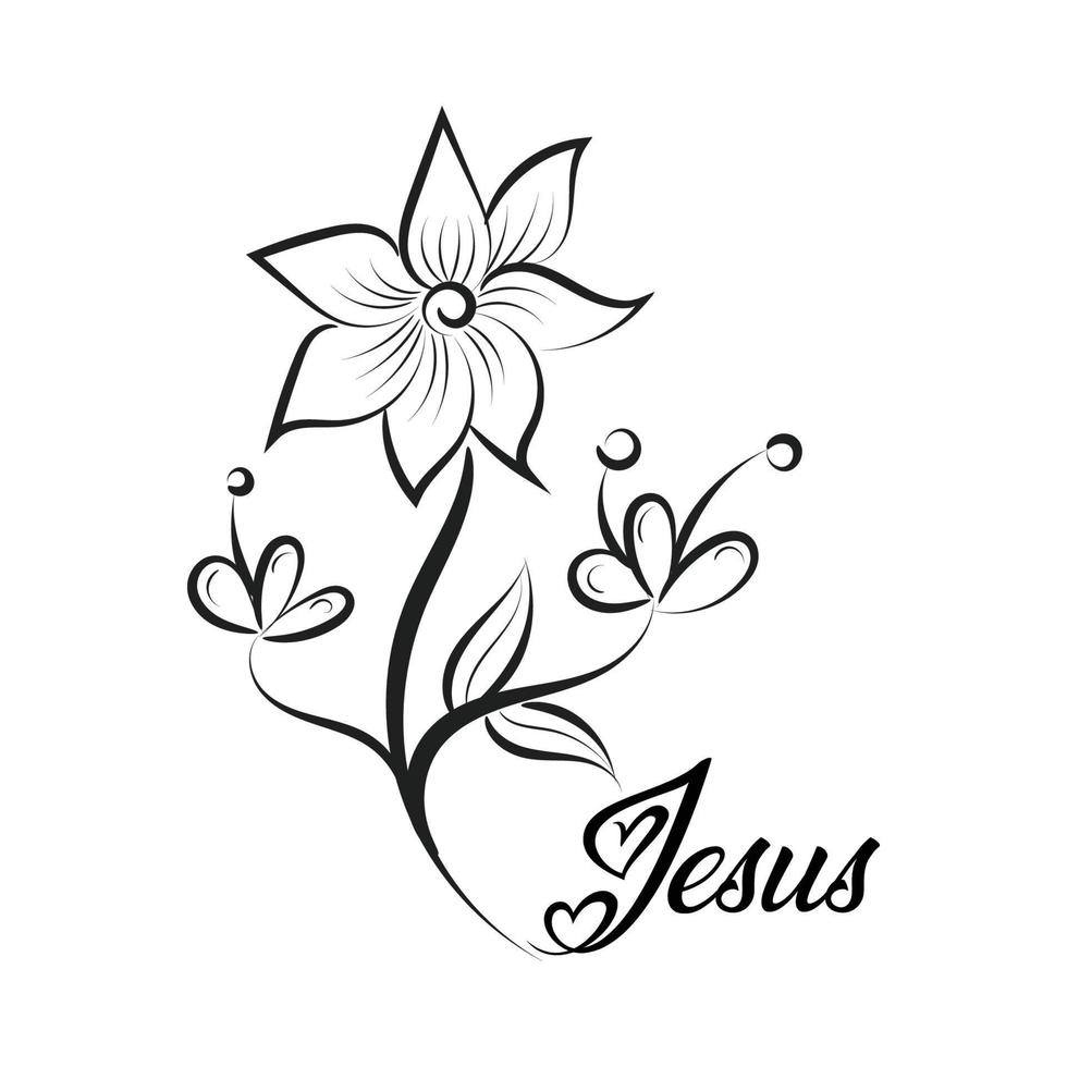 Biblical Phrase with Floral Design. Christian typography for print or use as poster, card, flyer or T shirt vector