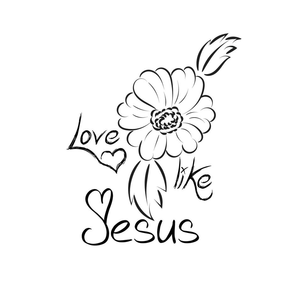 Biblical Phrase with Floral Design. Christian typography for print or use as poster, card, flyer or T shirt vector