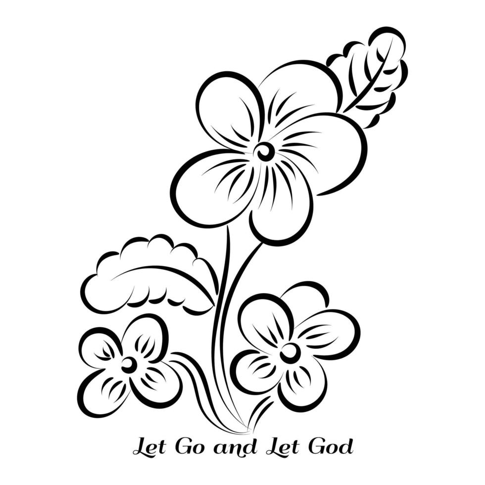 Biblical Phrase with Floral Design. Christian typography for print or use as poster, card, flyer or T shirt vector