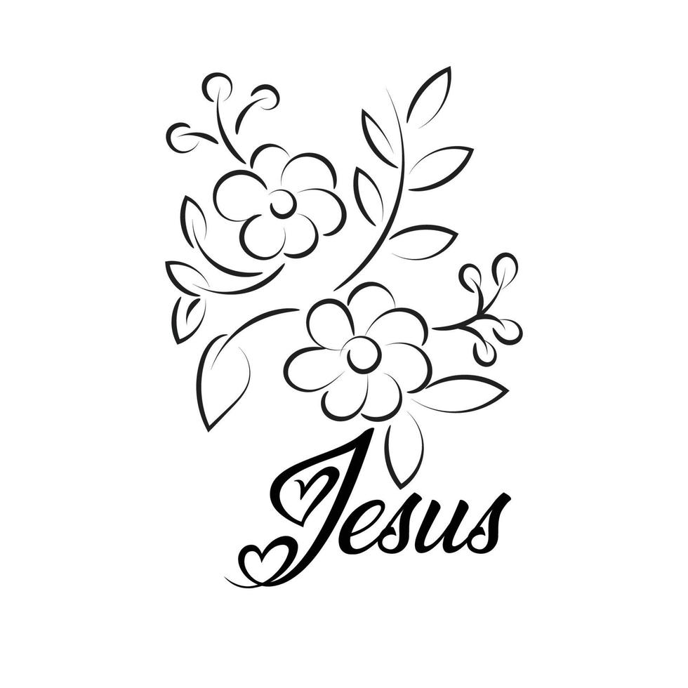 Biblical Phrase with Floral Design. Christian typography for print or use as poster, card, flyer or T shirt vector
