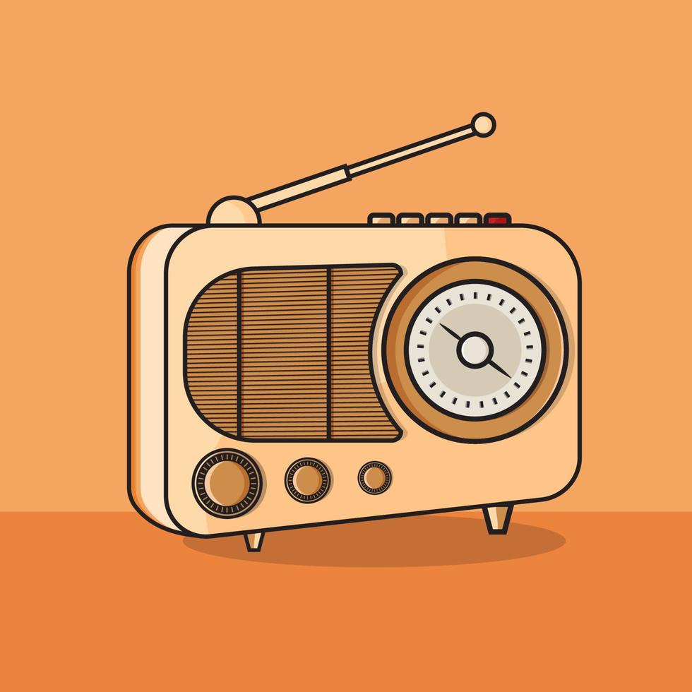 vector radio illustration vintage art