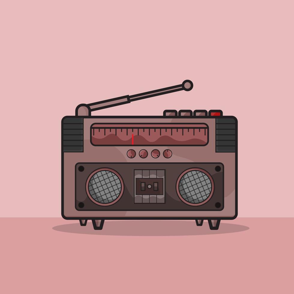 antiguo radio ilustración con 3d ver vector