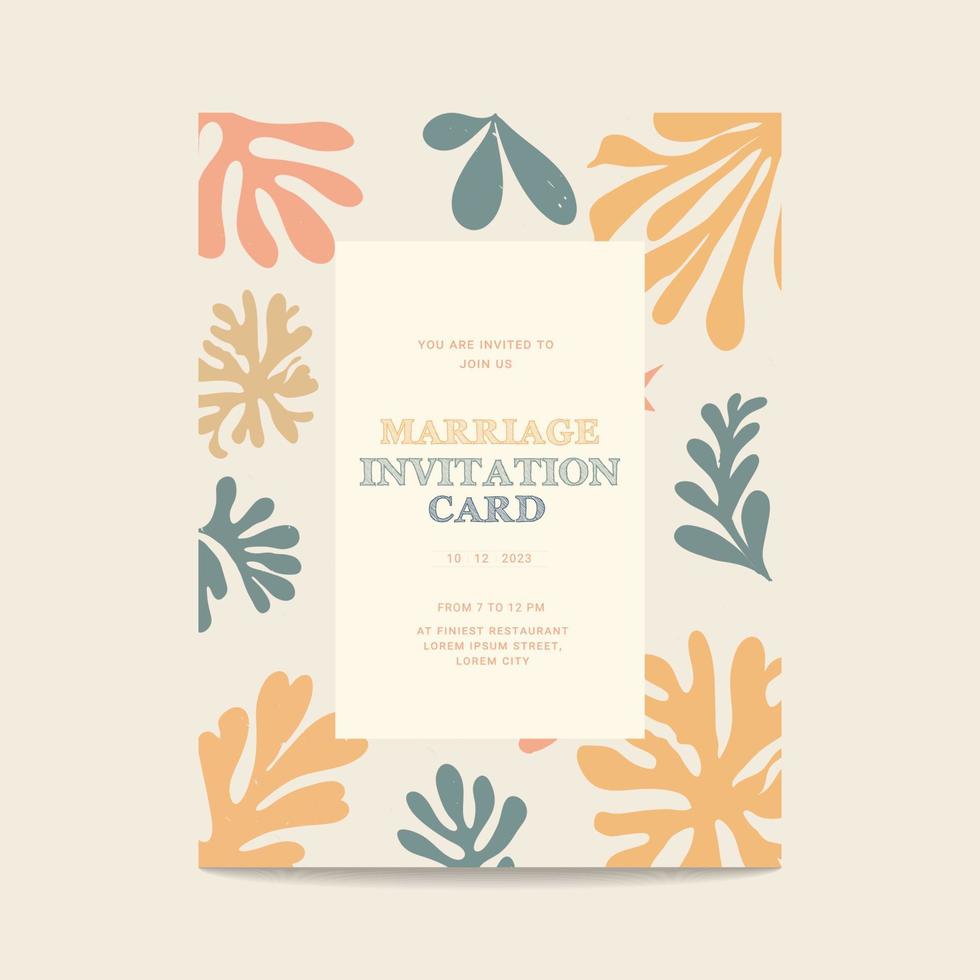 Hand-drawn abstract background and invitation card vector