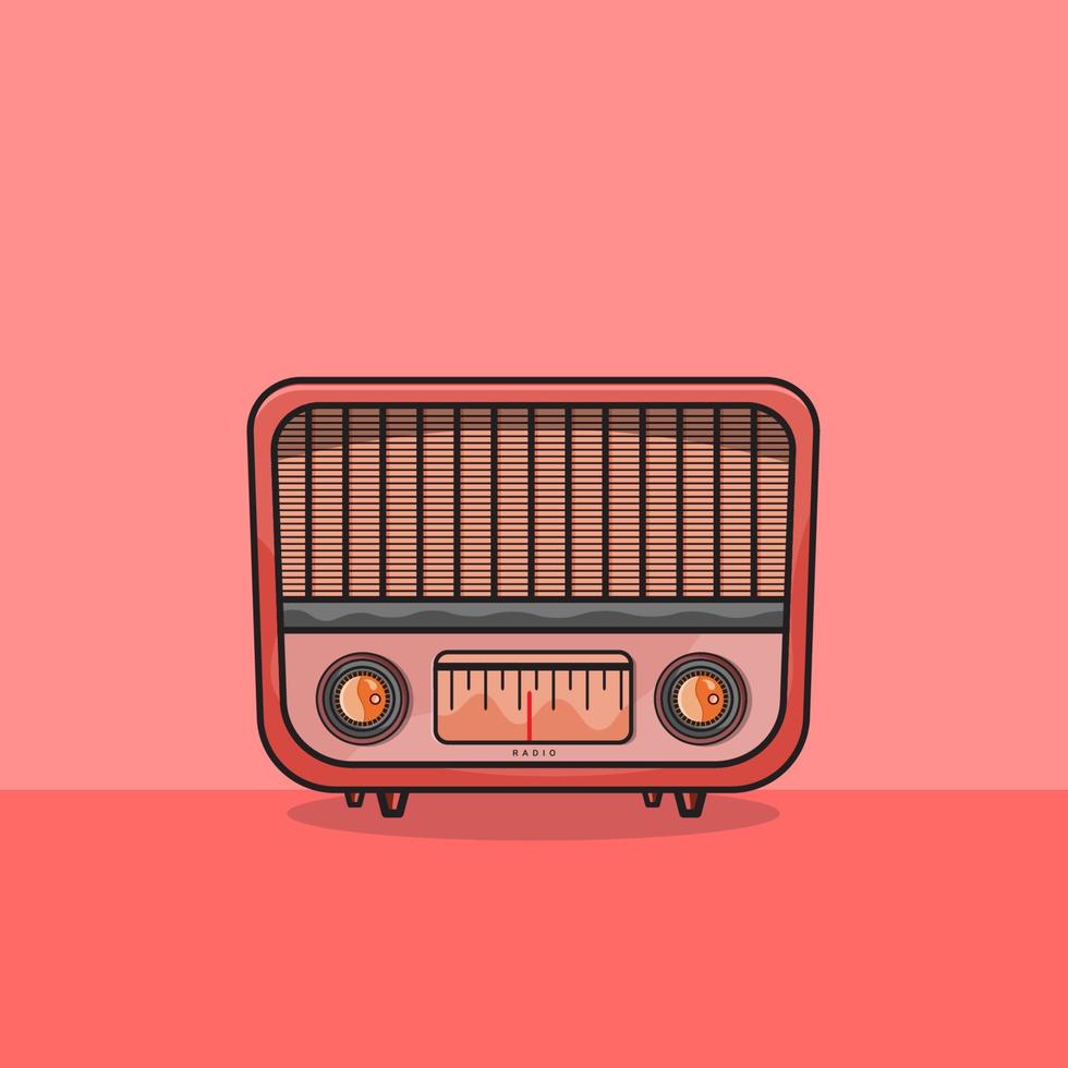 retro radio illustration and vector art