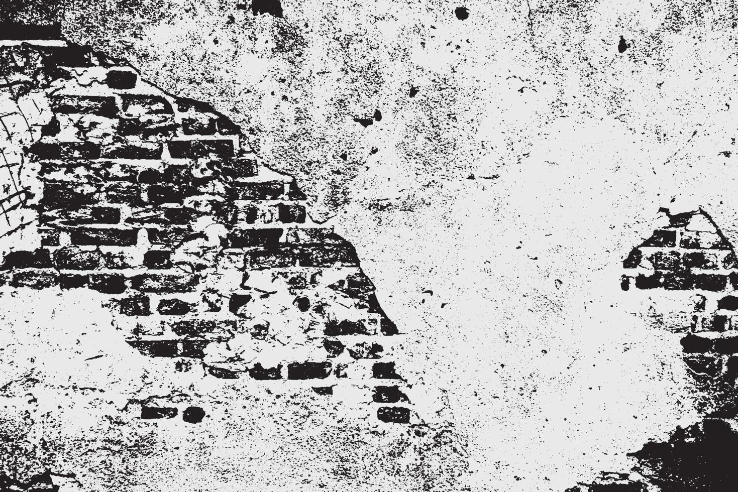 Damaged brick wall vector grunge background