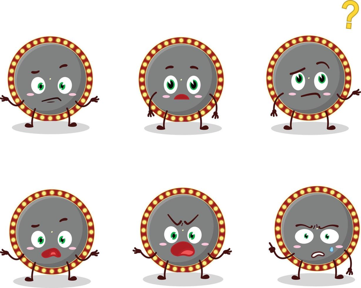 Cartoon character of neon billboard with what expression vector