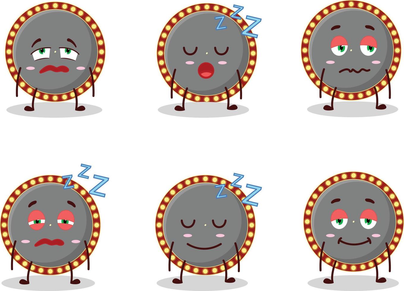 Cartoon character of neon billboard with sleepy expression vector