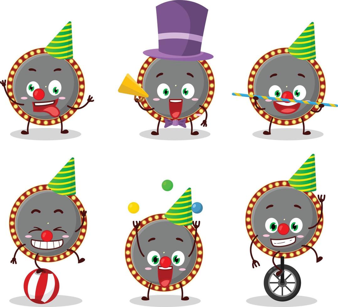 Cartoon character of neon billboard with various circus shows vector