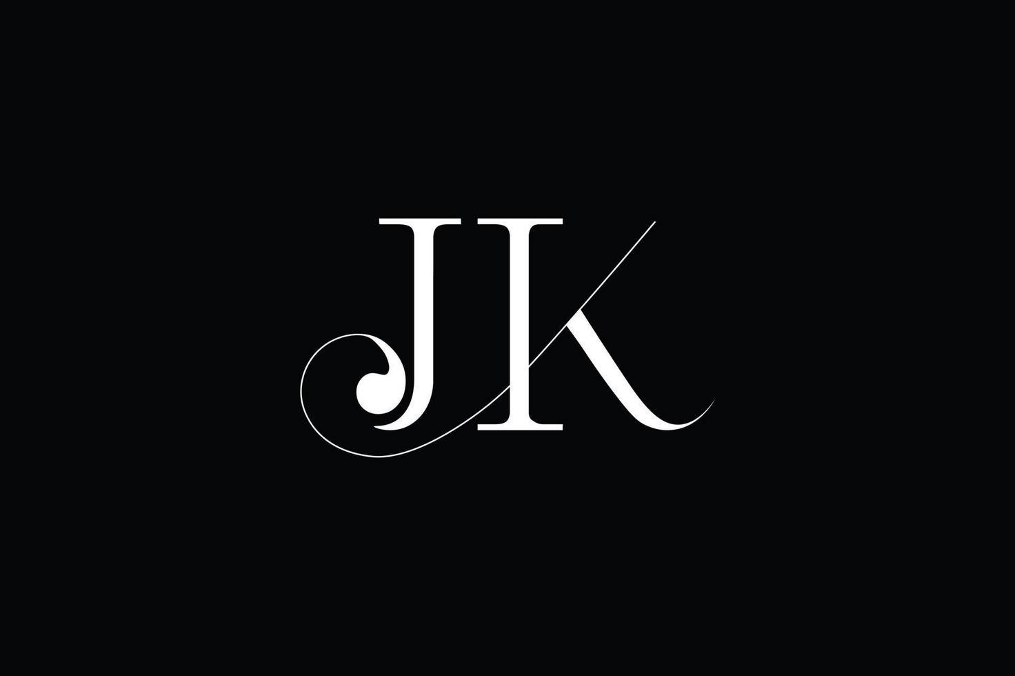 jk latter logo, jk ligature logo vector