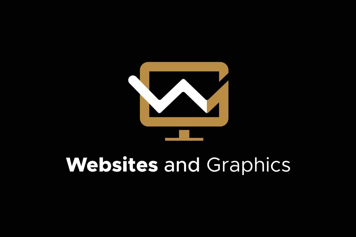 website and graphics wg latter mark  logo design vector