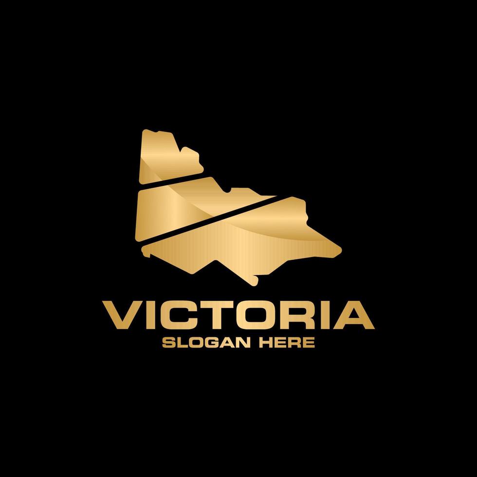 Map of victoria golden luxury illustration design vector