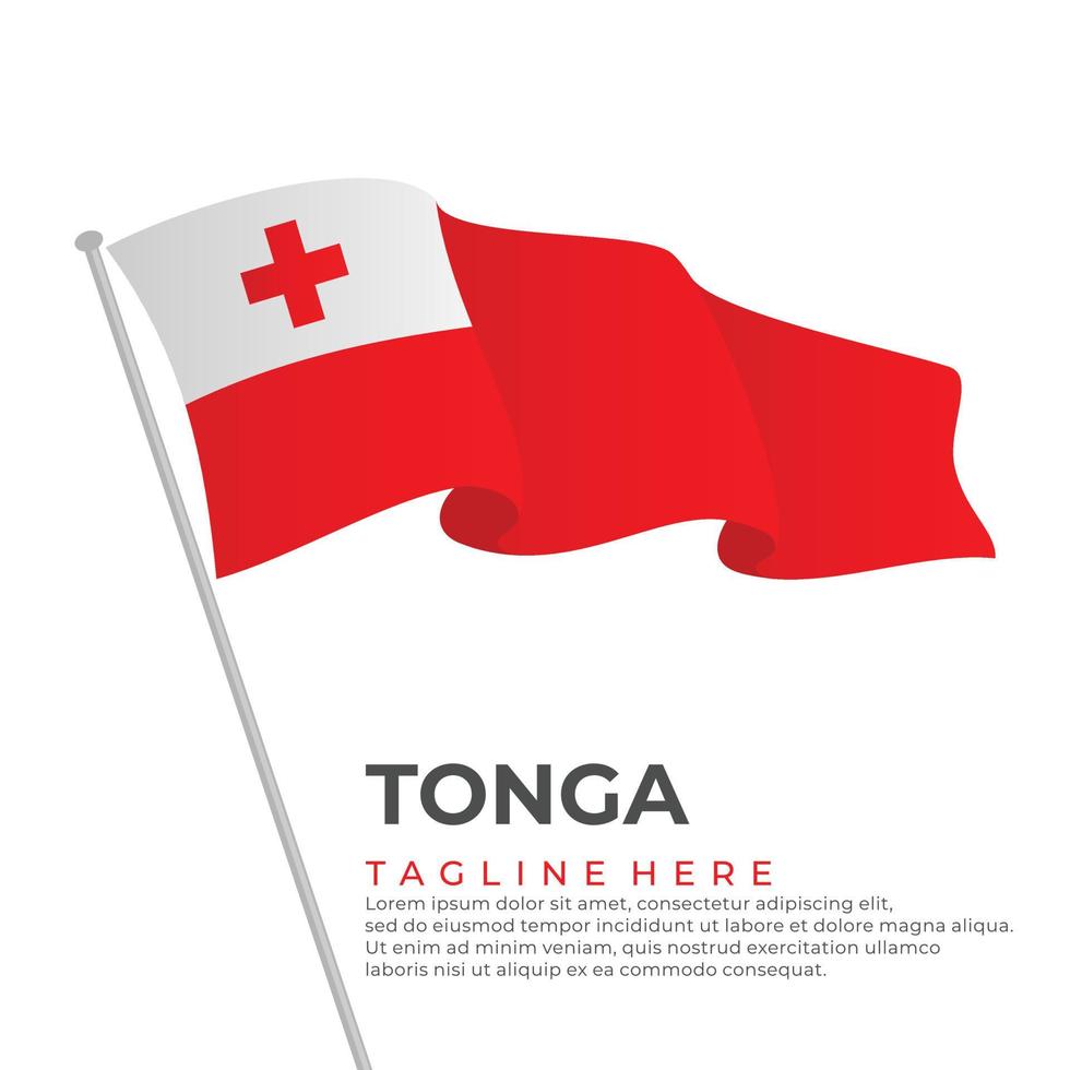 Template vector Tonga flag modern design
