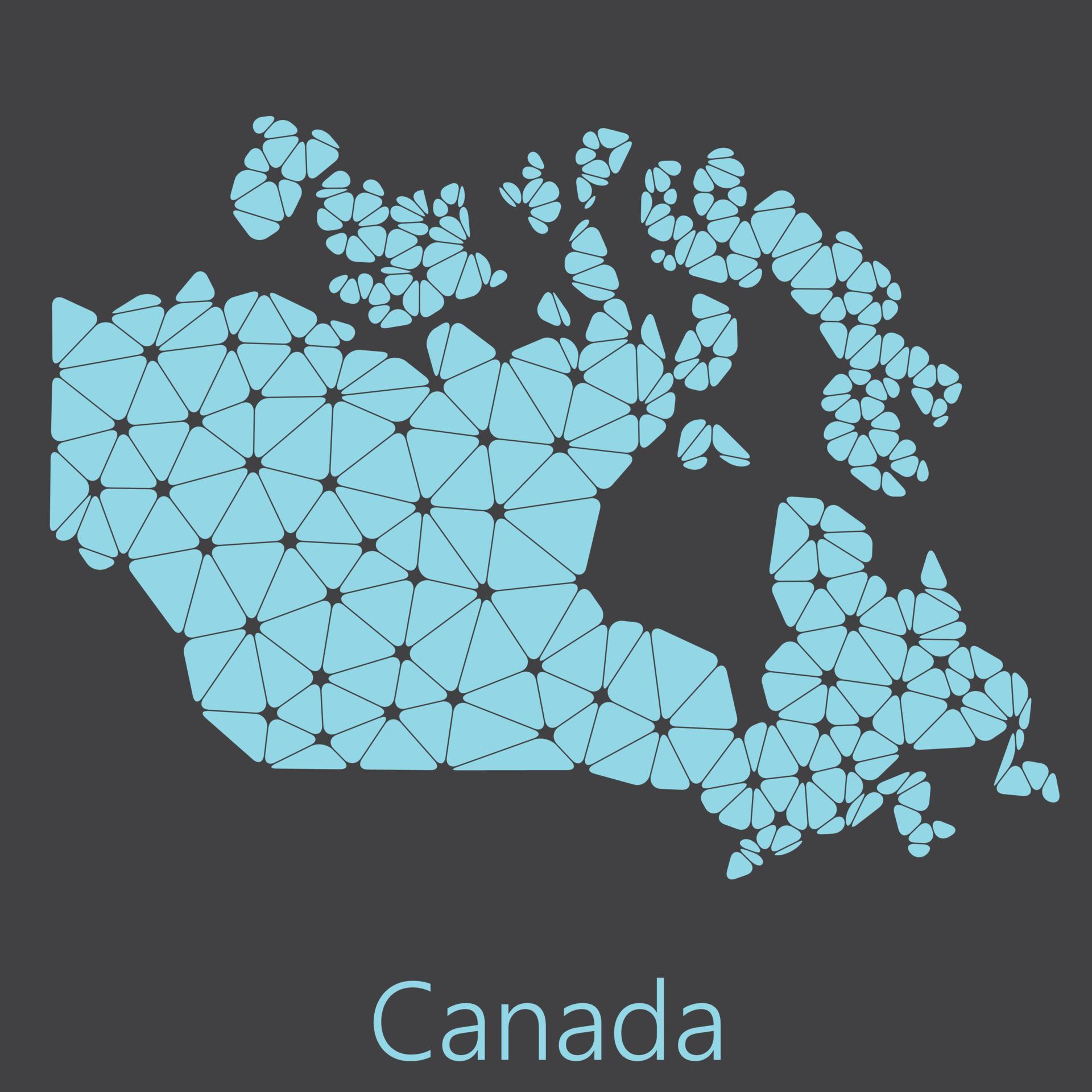 Vector low polygonal Canada map. 21499261 Vector Art at Vecteezy