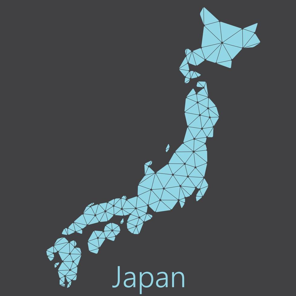 Vector low polygonal Japan map.