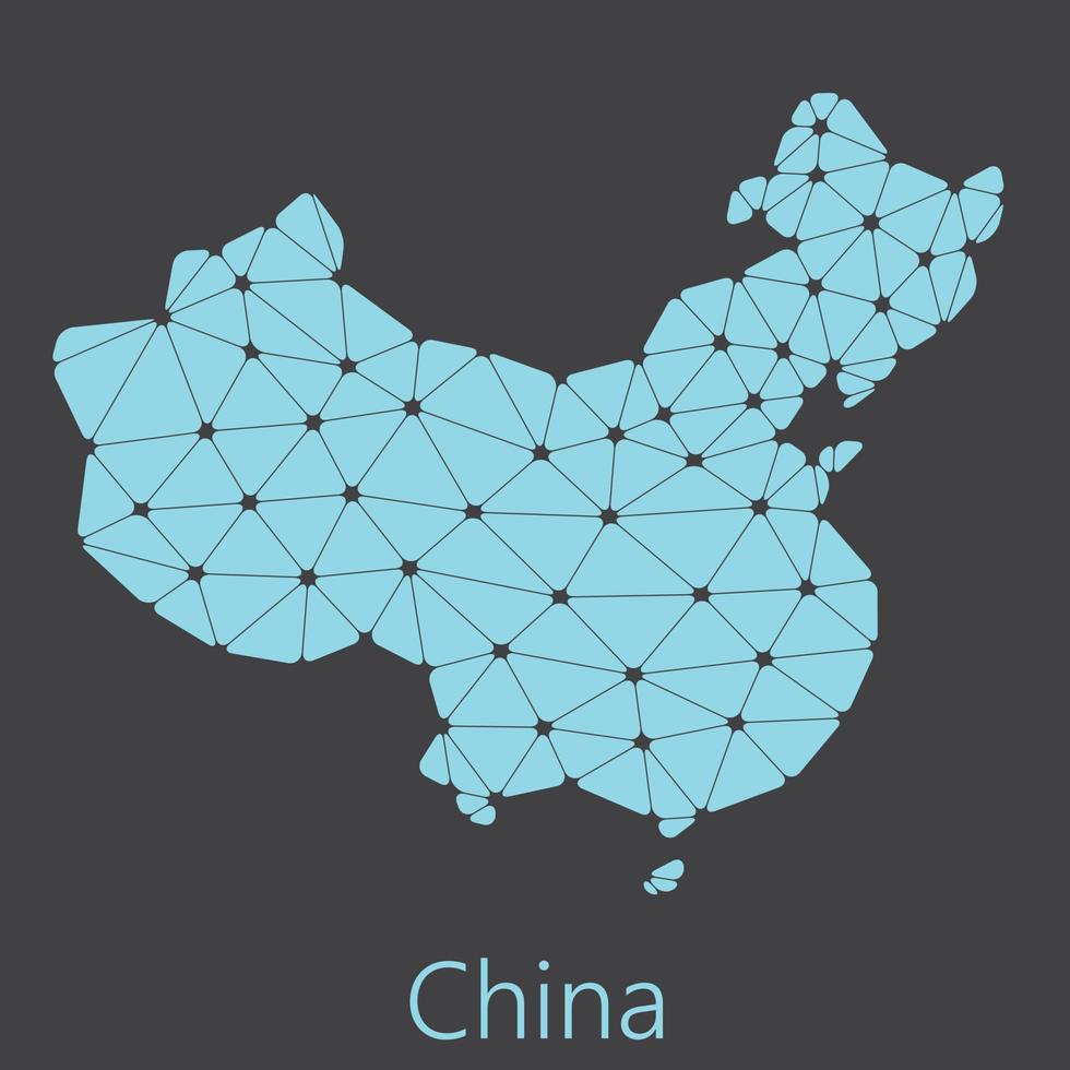 Vector low polygonal China map.