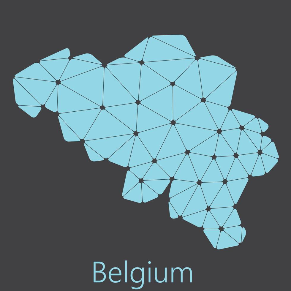 vector bajo poligonal Bélgica mapa.
