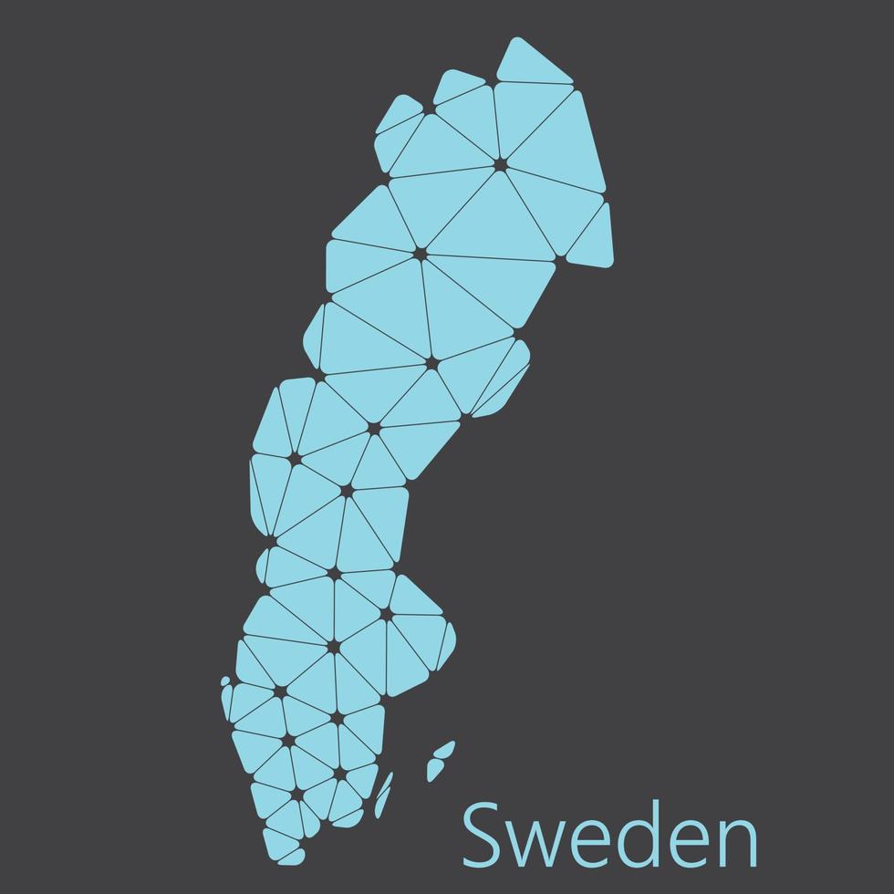 Vector low polygonal Sweden map.