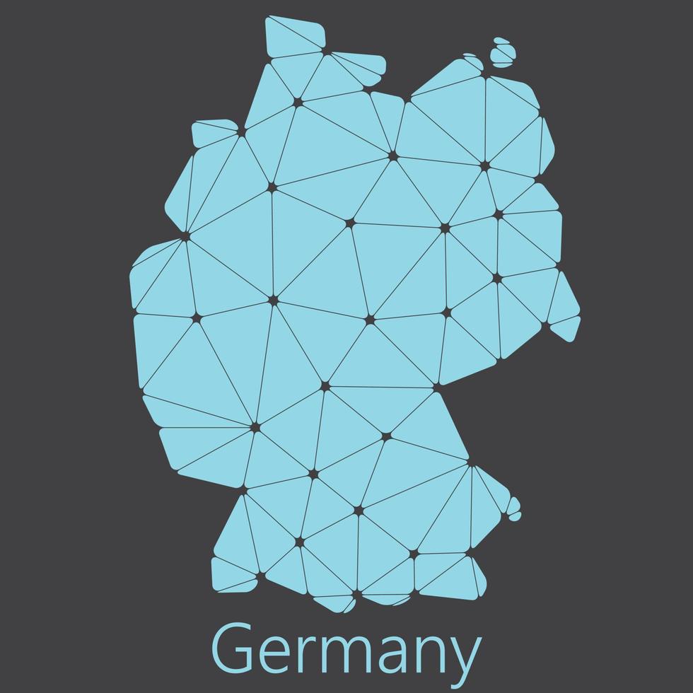 Vector low polygonal Germany map.