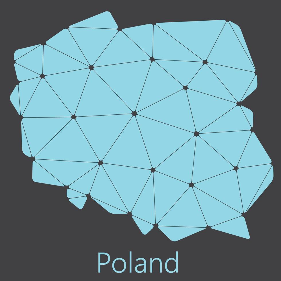 Vector low polygonal Poland map.