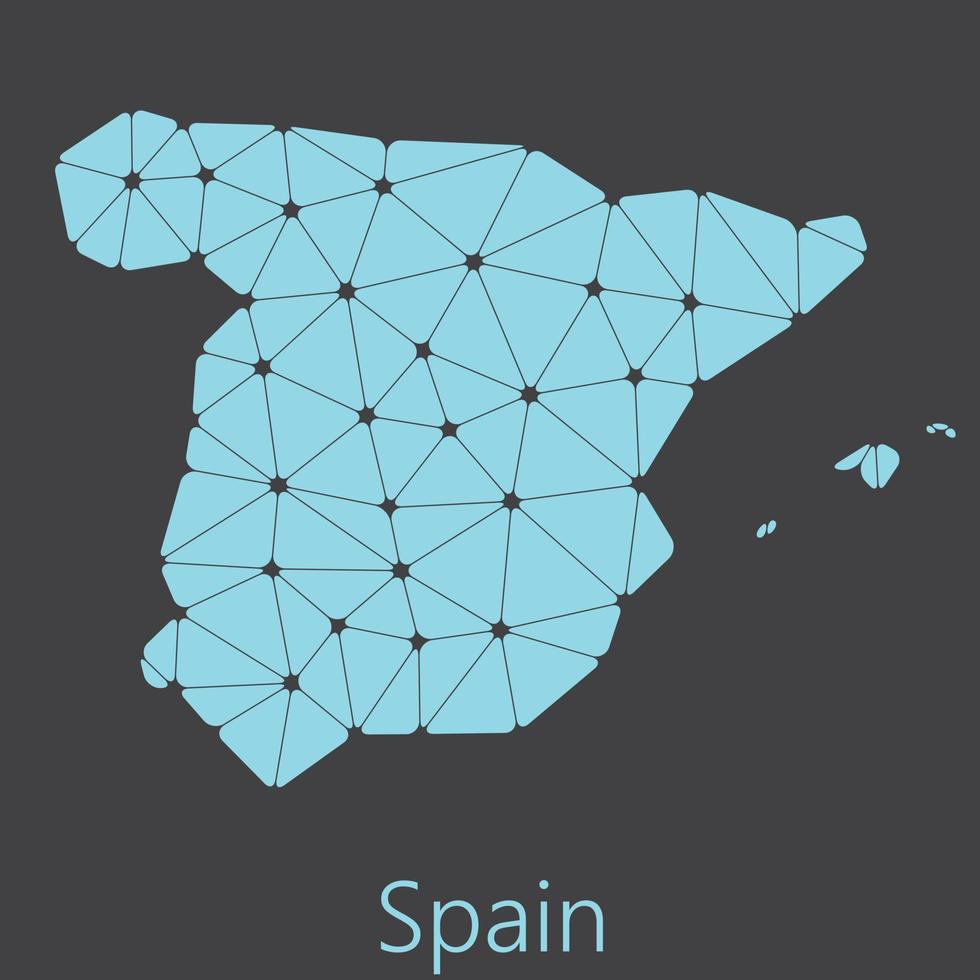 Vector low polygonal Spain map.