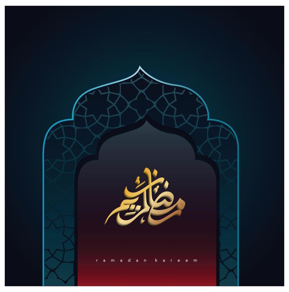 Ramadan Kareem Islamic typography design crescent Arabic pattern vector illustration design